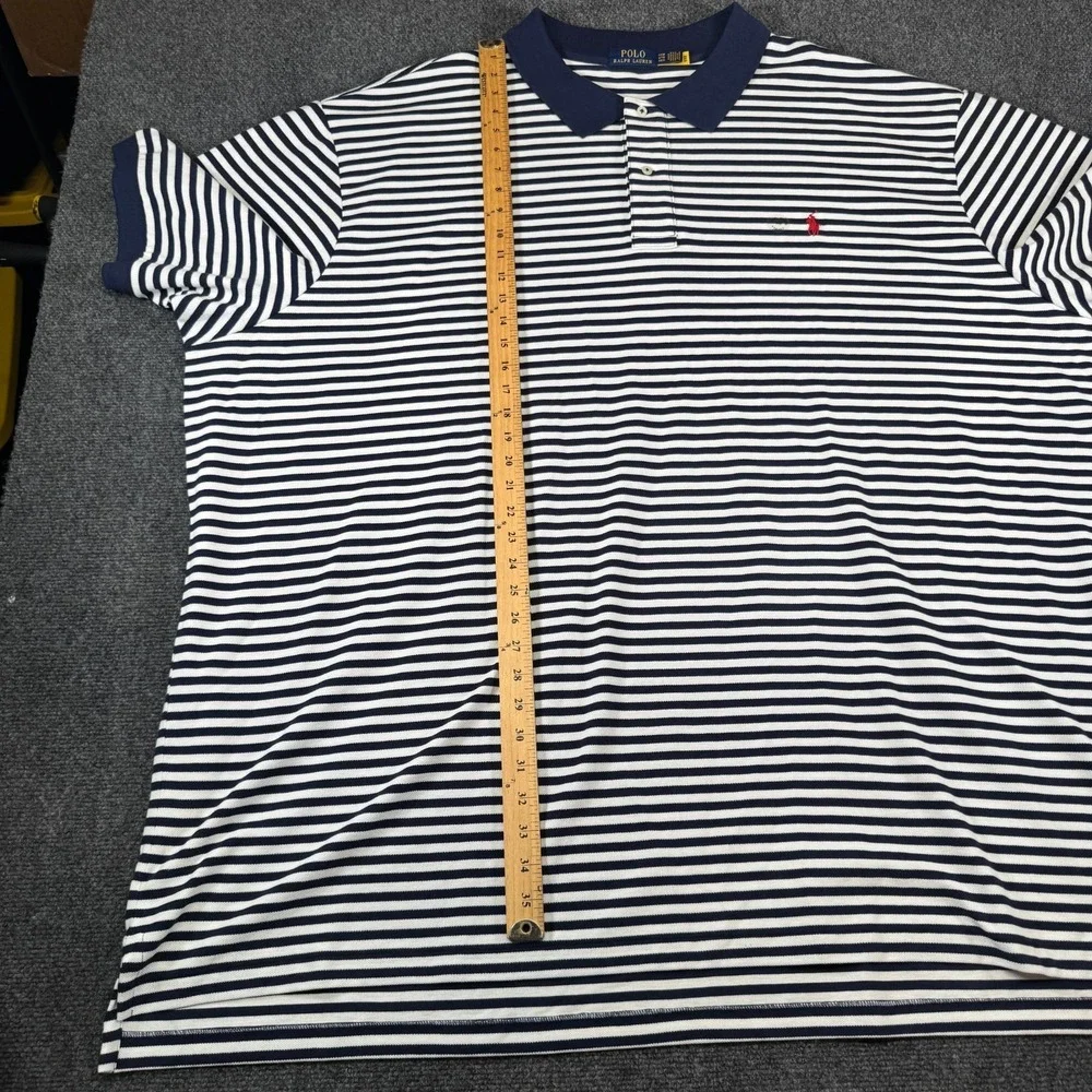 Polo Ralph Lauren Polo Shirt Mens 6XB 6XL Mesh White Navy Striped Red Pony NEW